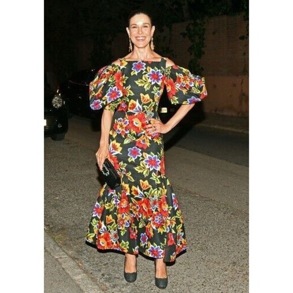 NWT. $3435 CAROLINA HERRERA Cold-shoulder midi dress Sz 6 - Picture 4 of 16